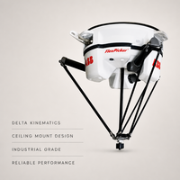 Robot Delta ABB IRB 360 FlexPicker, charge utile de 3 kg, en acier inoxydable pour applications de manutention alimentaire