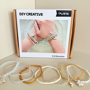Conjunto de Joias de Mão Elásticas Bohemia para Mulheres com Pérolas e Cristais CCB - Product Image 1