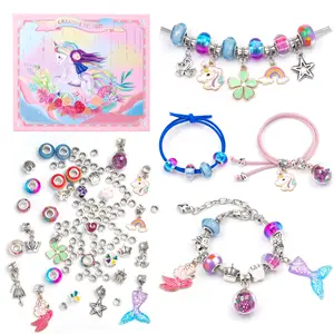 Neue DIY Kinder Charm Armband machen Kit hochwertige Kristall Armband Mädchen Haarschmuck veränderbare festliche Geschenkset