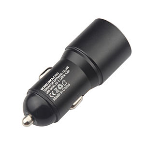 شاحن سيارة USB مزدوج المنافذ 5 فولت <span class=keywords><strong>2</strong></span>.4 أمبير من سبائك الألومنيوم بتصميم مسدس 12 واط لشحن الهواتف المحمولة - Product Image 2