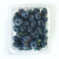 Conteneur en plastique PET transparent jetable de haute qualité pour fruits, boîte d'emballage pour fraises, raisins, bleuets