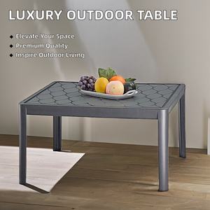 Commercial <b>Outdoor</b> Patio Dining <b>Table</b> Modern Square Design Full Aluminum Wood <b>Plastic</b> Material for <b>Outdoor</b> Furniture Commercial - Product Image 4