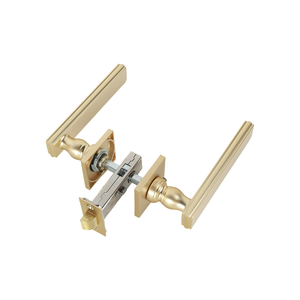 Pegangan kunci pintu privasi, bagian kunci warna emas pegangan tuas pintu Interior dengan kunci - Product Image 4