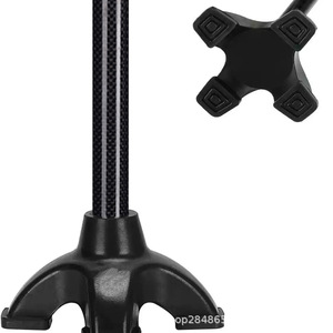 Canne télescopique réglable en alliage d'aluminium avec patins antidérapants à quatre pieds pour la stabilité et la prévention des chutes, bâton de randonnée - Product Image 1