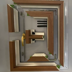 Fenêtre moderne en PVC à battant et à ouverture verticale, design de châssis affleurant, fenêtre à battant en PVC avec renfort en acier pour appartement - Product Image 2