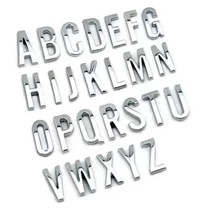 3D plastic ABS chrome alphabet letters