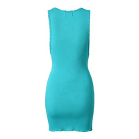 Robe mini moulante sans manches OEM multicolore en strass pour soirée, usage quotidien, personnalisable, décontractée