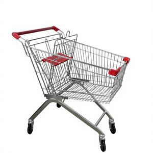 Europese stijl <span class=keywords><strong>100L</strong></span> metalen draad winkelwagentje |   Hoge kwaliteit supermarktkar voor supermarkten - Product Image 5