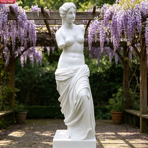 YOUFINE Estatua de Hebe Tallada a Mano en Mármol Blanco, Diosa de la Juventud Sosteniendo un Cáliz, para Decoración Formal de Jardín - Product Image 6