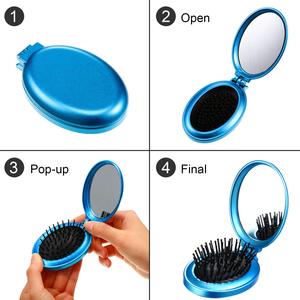 Brosse à cheveux professionnelle pliable de voyage, mini, ronde, démêlante, personnalisable en gros pour femmes et hommes - Product Image 2