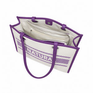 Sac fourre-tout décontracté unisexe à motif lettres, en toile et cuir PU, fermeture éclair, deux poignées, marque OEM - Product Image 5