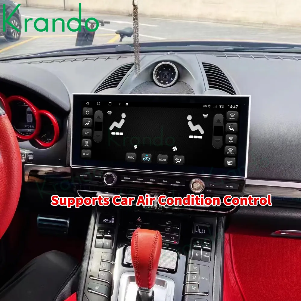 Krando 12,3 polegadas Bule Ray Auto Upgrade Navegação Automóvel GPS Android 12.0 Player para Porsche Cayenne 2010-2016 Wireless CarPlay