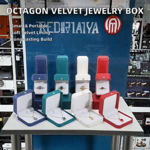Luxury Octagonal Jewelry Boxes, PU Leather <b>Ring</b>/Earring/Pendant <b>Box</b> with Crown Logo, Elegant Bridal & <b>Proposal</b> Packaging - Product Image 2