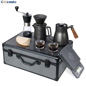 Ensemble d'outils pour cafetière kit d'accessoires-isolé, cafetière manuelle en acier inoxydable pour la maison, sac de voyage de Camping - Product Image 2