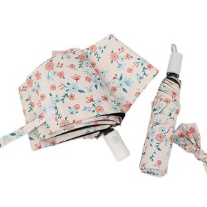 Parapluie pliant entièrement automatique, trois plis, polyester enduit de vinyle, protection contre le soleil et la pluie, personnalisable pour offrir en cadeau - Product Image 3