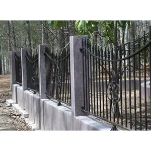 Mão personalizada forjado ferro forjado privacidade casa jardim cerca painel pintura barata