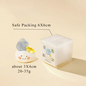 Juego de regalo de maceta de arcilla de planta de cristal con cara sonriente hecha a mano, escritorio para mascotas, <span class=keywords><strong>zodiaco</strong></span>, minerales crudos, Geodas, artesanía de cristal, decoración de frijoles de cristal - Product Image 2