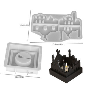 Molde de Silicona Ecológico para Base de Vela con Forma de Castillo Creativo para Pascua, Decoración Artesanal para Calentar Cera Aromática - Product Image 6