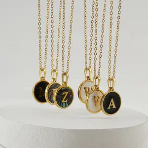 ODM Collier En Acier Inoxydable Ture Gold Plating Shell Stainless Steel 26 Letters Necklace