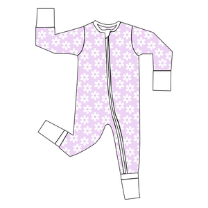 Vêtements pour bébés en bambou en gros, pyjamas pour enfants joyeux et originaux en bambou, pyjama à fermeture éclair bidirectionnelle à manches longues, pyjama en bambou pour bébé - Product Image 2
