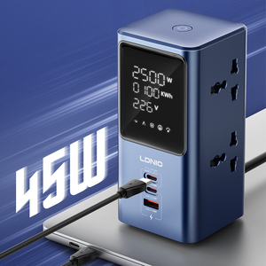 <span class=keywords><strong>Multiprise</strong></span> de bureau LDNIO SC2 7-en-1 avec ports GaN 45W, station de charge <span class=keywords><strong>USB</strong></span> et <span class=keywords><strong>USB</strong></span>-<span class=keywords><strong>C</strong></span> PD - Product Image 2