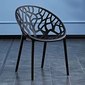 Sedia da pranzo in plastica completa personalizzata per Fast Food portatile portatile con motivo vuoto esterno in vari colori - Product Image 4