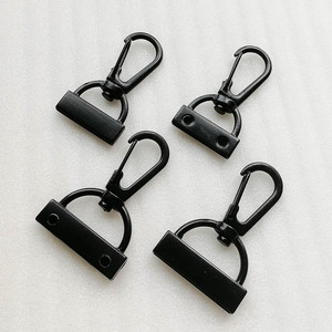 Mousquetons pivotants en métal <span class=keywords><strong>noir</strong></span> 15/20/26 mm, fermoirs détachables pour sangles de sacs, cordons et accessoires de quincaillerie pour porte-clés - Product Image 6