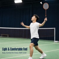 Raquette de badminton authentique d'usine, raquette double haute élasticité pour adultes, disponible en plusieurs couleurs
