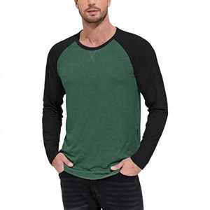 เสื้อยืดแฟชั่นสไตล์เรโทรสำหรับผู้ชาย รับผลิตแบบ OEM พร้อมสกรีนโลโก้แบรนด์ ผ้าคอตตอน 100% น้ำหนักเบา 180 GSM แขนยาวทรงแร็กแลน - Product Image 3
