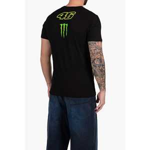 Camiseta Deportiva con Cuello Redondo, Diseño de Puntos 46 Monster Energy, 100% Algodón, Negra, Manga Corta, Antiencogimiento, para Hombre, al por Mayor - Product Image 4