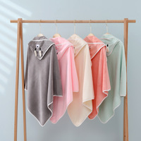 High Quality Coral Fleece Woven Thick Hooded Baby Girls Boy Poncho Toddler Kids Bath Towel for Bathroom Use