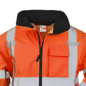 Hi Vis Reflective Bomber <b>Jacket</b> for Construction <b>Workers</b> Windproof Safety Workwear - Product Image 5