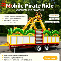 Bateau Viking Portable Certifié CE pour Enfants, Mini Bateau Pirate Monté sur Remorque, Balançoire pour Enfants à Vendre