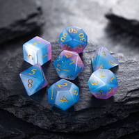Offre Spéciale – Jeu de dés DND œil de chat polyédriques de 16 mm faits à la main avec logo personnalisé, trois couleurs – Dés DND D6 D20 pour Dragons & Dungeons et RPG