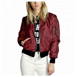 Chaqueta de bombardero básica MA1 para mujer, Abrigo acolchado de manga larga, abrigo informal de mezclilla ajustado con cuello levantado para primavera transpirable - Product Image 2