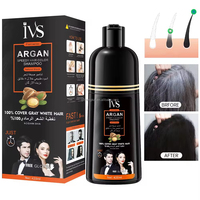 Champú Tinte para Cabello IVS de Fabricante OEM en Guangzhou, Colorido, Sin Amoníaco, Natural, de Coloración Rápida, a la Moda, en Tonos Castaño y Negro para Hombres
