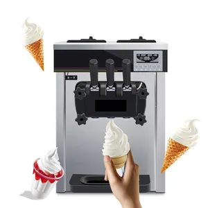Máquina de sorvete automática comercial chinesa, 3 sabores, macia, máquina de sorvetes
