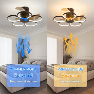 Hiện Đại Hoa Thiết Kế DC Động Cơ Kim Loại LED Quạt Trần Ánh Sáng 6-Tốc Độ Thay Đổi Độ Sáng Điều Khiển Từ Xa Có Thể Điều Chỉnh Cho Phòng Ngủ Ứng Dụng - Product Image 2