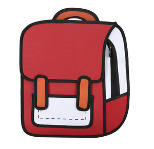 حقيبة كتب هزلية لطيفة <span class=keywords><strong>2D</strong></span> مع شعار مخصص ، حقيبة ظهر مدرسية بحزام قابل للفصل عصري مع إغلاق بسحاب - Product Image 5