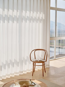 Voilages translucides ZSTARR pour fenêtre de chambre, plis froncés, ouverture centrale, lot de 2 panneaux pour salon et chambre - Product Image 3