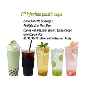 Vaso Desechable de PP en Forma de Corazón de 16oz y 22oz, Moldeado por Inyección, <span class=keywords><strong>con</strong></span> Tapa y Pajita para Té de Burbujas y Jugos - Product Image 6
