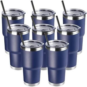 30 oz <b>Tumbler</b> <b>with</b> <b>Lids</b> <b>and</b> <b>Straws</b>, Stainless Steel Insulated Coffee <b>Tumbler</b>, Double Wall Vacuum Insulated Travel Mug Cup - Product Image 4