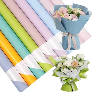 2024 New Flower Wrapping Paper Two-colour Ouya Paper Floral Bouquet Wrapping Paper Bouquet Diy Material Wrap Floral