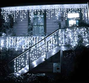 Noël mariage maison fête décorative nouvel an rose IP65 étanche LED guirlandes lumineuses Flash rideau glaçon fée <span class=keywords><strong>guirlande</strong></span> - Product Image 4