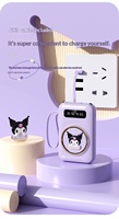 Chargeur portable mini dessin animé en PVC certifié 3C, quatre câbles intégrés, batterie externe haute capacité 20000 mAh avec fonction 3-en-1