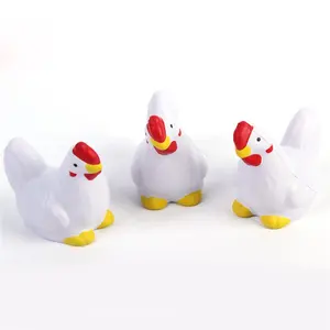 Jouets en forme d'animal de poulet anti-stress imprimé de logo personnalisé bon marché jouet balle anti-stress de poulet en mousse de PU