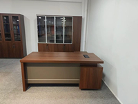 Meubles de bureau en vente chaude, bureau de direction en forme de L en panneau de bois pour villas, bureau d'angle de luxe moderne