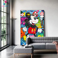 UNIART Street Graffiti Art Moderne Mickey Mini in love collage Impression sur Toile Art Mural Poster Prints Toile Peinture Art Mural