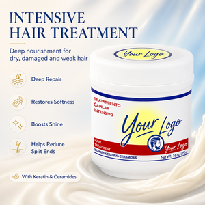 Vente en gros de masque capillaire intensif à la kératine Creamides 16 oz 450g, traitement de soin profond pour cheveux secs et abîmés - Product Image 6