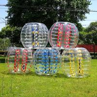 Ballon de Football gonflable en TPU / PVC pour adultes, combinaison de balle pare-chocs, points colorés, ballon de Football gonflable à bulles humaines